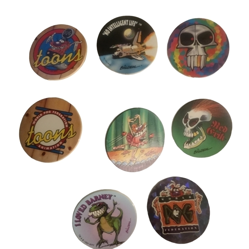 Set of 8 Vintage Pogs